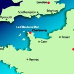 carte ouest de la France situant Cherbourg