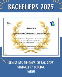 Remise du diplôme du baccalauréat